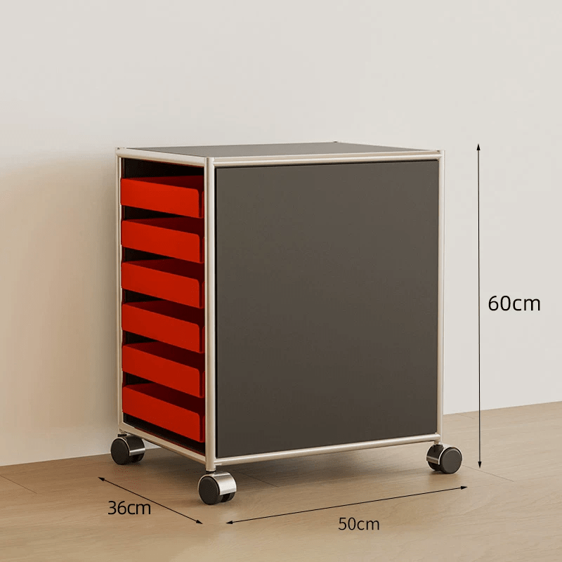 6-Drawer Rolling Side Cabinet Stainless Steel Storage Trolley - FCHF CITY