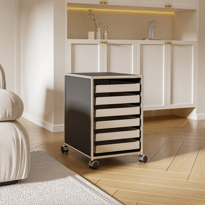 6-Drawer Rolling Side Cabinet Stainless Steel Storage Trolley - FCHF CITY