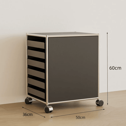 6-Drawer Rolling Side Cabinet Stainless Steel Storage Trolley - FCHF CITY