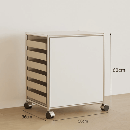 6-Drawer Rolling Side Cabinet Stainless Steel Storage Trolley - FCHF CITY