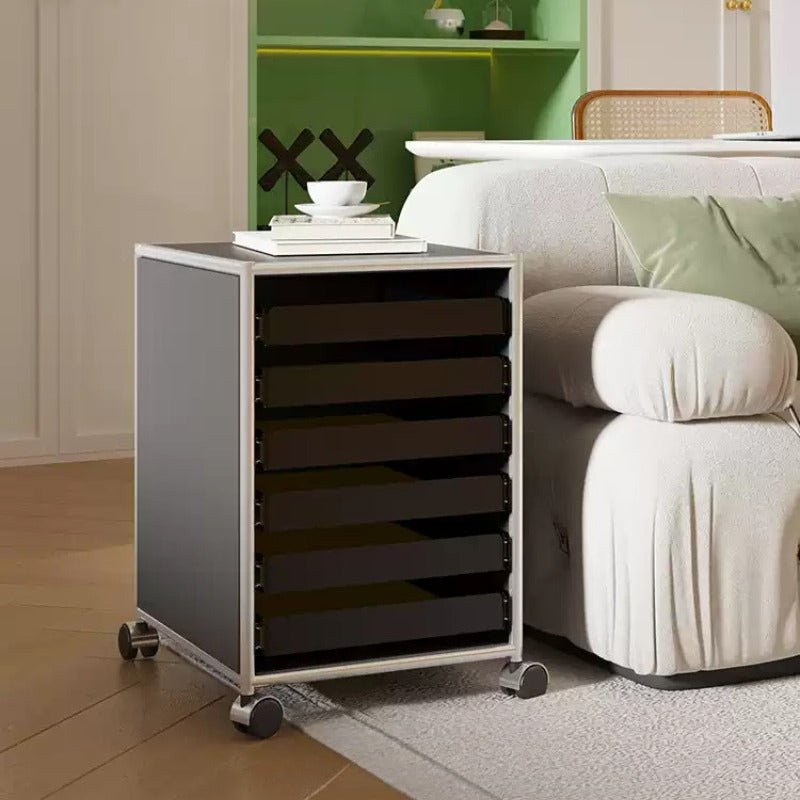 6-Drawer Rolling Side Cabinet Stainless Steel Storage Trolley - FCHF CITY