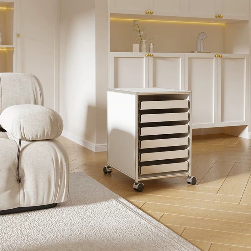 6-Drawer Rolling Side Cabinet Stainless Steel Storage Trolley - FCHF CITY