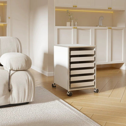 6-Drawer Rolling Side Cabinet Stainless Steel Storage Trolley - FCHF CITY