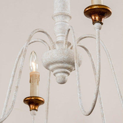 6 - Light French Country Candle - Style Chandelier in Distressed - FCHF CITY