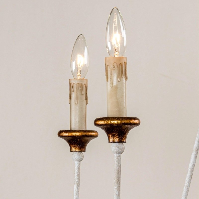 6 - Light French Country Candle - Style Chandelier in Distressed - FCHF CITY
