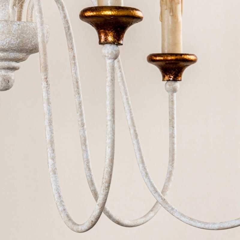 6 - Light French Country Candle - Style Chandelier in Distressed - FCHF CITY