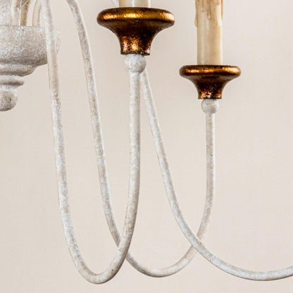 6 - Light French Country Candle - Style Chandelier in Distressed - FCHF CITY