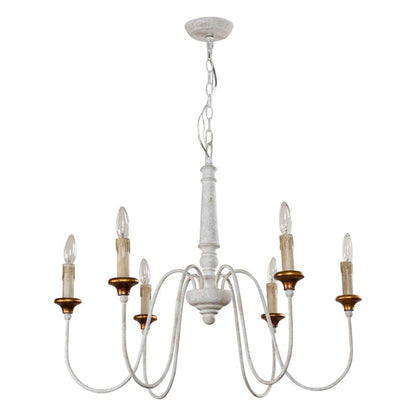 6 - Light French Country Candle - Style Chandelier in Distressed - FCHF CITY