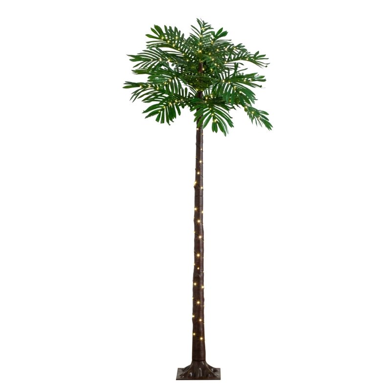 6’ UV Resistant Lighted Artificial Palm Tree with 206 Warm White LED Lights (Indoor/Outdoor) - FCHF CITY