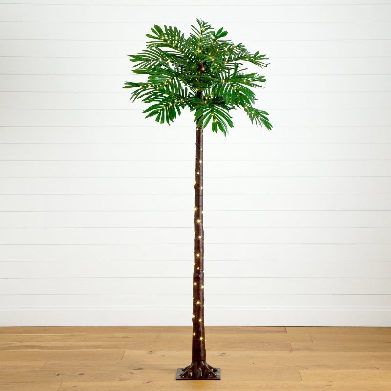 6’ UV Resistant Lighted Artificial Palm Tree with 206 Warm White LED Lights (Indoor/Outdoor) - FCHF CITY