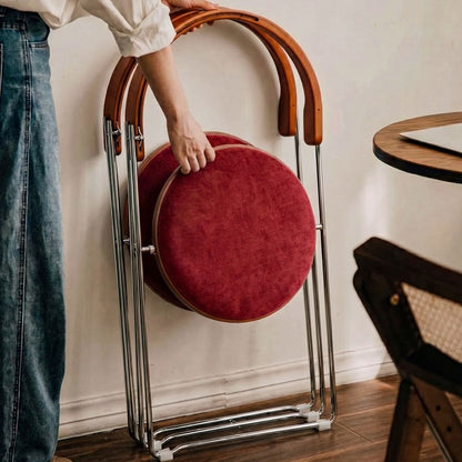 Retro Foldable Stainless Steel Dining Chair