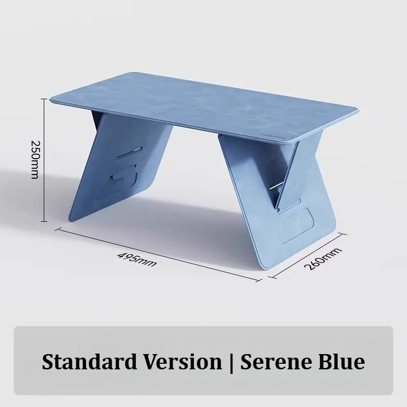 Portable Foldable Lap Desk 4‑Level Height Adjustable Suede Bed Table