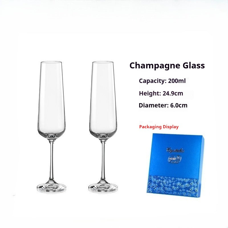 Lead‑Free Crystal Wine Glass &amp; Champagne Flute 2‑Pcs Gift Set