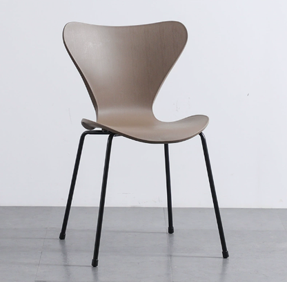 Nordic Modern Minimalist Plastic Dining Chair with Backrest, Casual Home Desk Stool
