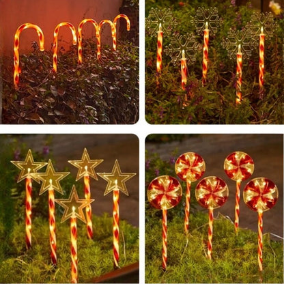 Christmas Solar &amp; Battery LED Stake Lights, Waterproof Garden Decor, Set of 5