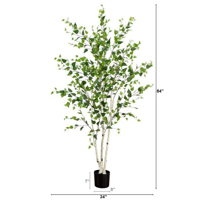 7’ Artificial Birch Tree with Real Touch Leaves - FCHF CITY
