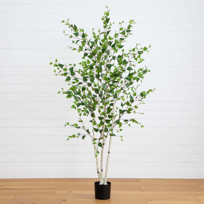 7’ Artificial Birch Tree with Real Touch Leaves - FCHF CITY