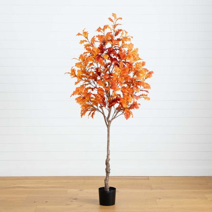 7’ Autumn Oak Artificial Fall Tree - FCHF CITY