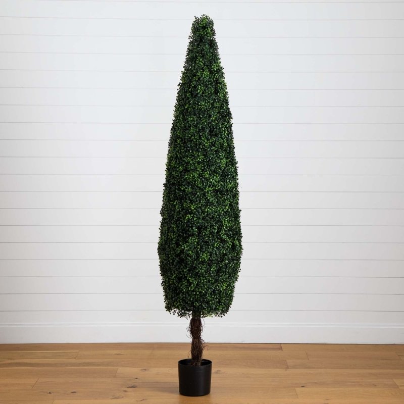 7’ UV Resistant Artificial Boxwood Topiary Cone Tree (Indoor/Outdoor) - FCHF CITY
