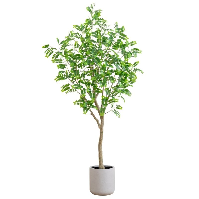 7.5’ Artificial Greco Locust Citrus Tree in Decorative Planter - FCHF CITY