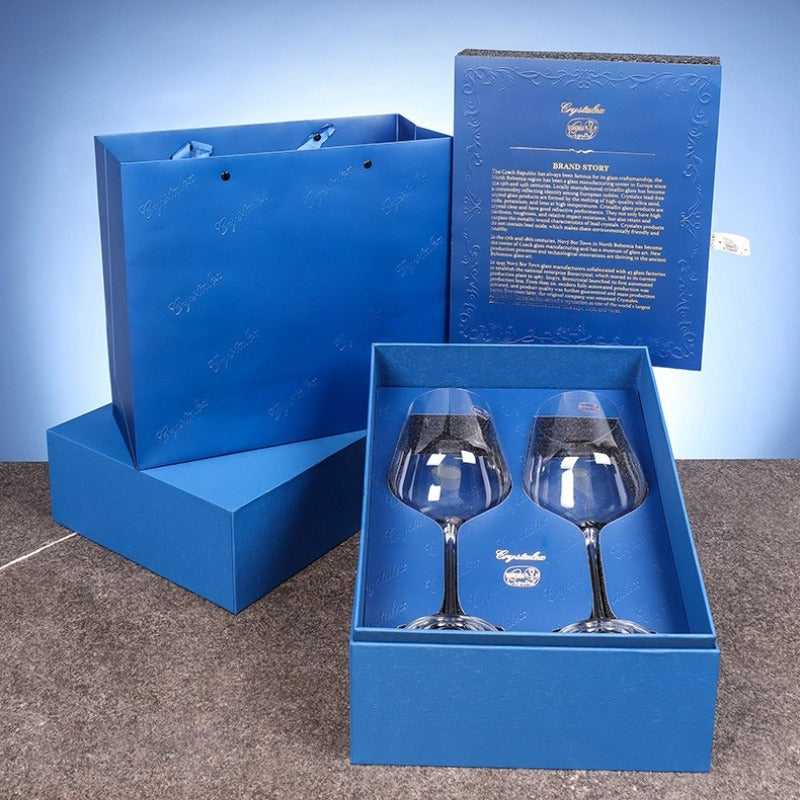 Lead‑Free Crystal Wine Glass &amp; Champagne Flute 2‑Pcs Gift Set
