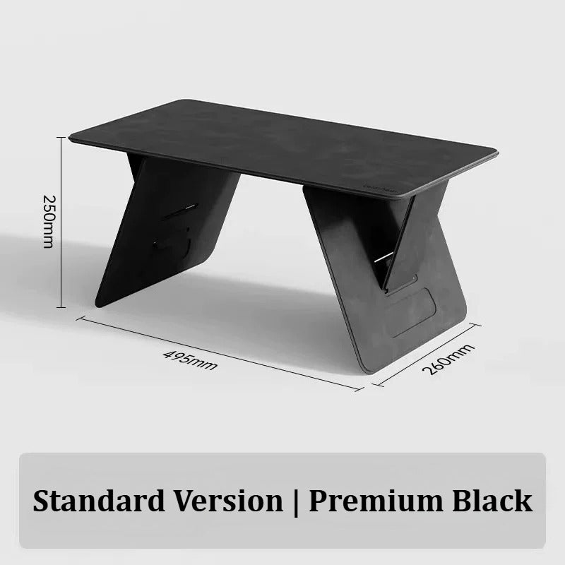 Portable Foldable Lap Desk 4‑Level Height Adjustable Suede Bed Table