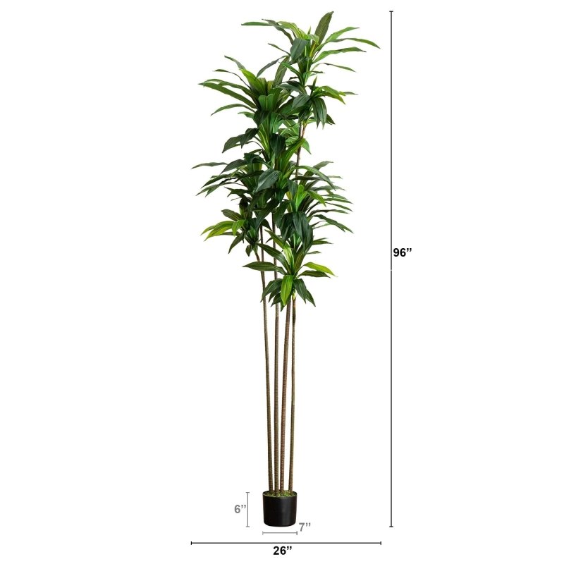 8’ Artificial Dracaena Tree with Real Touch Leaves - FCHF CITY