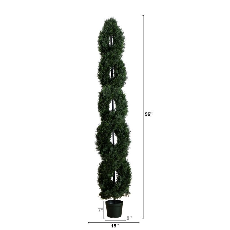 8’ Double Pond Cypress Spiral Topiary UV Resistant (Indoor/Outdoor) - FCHF CITY