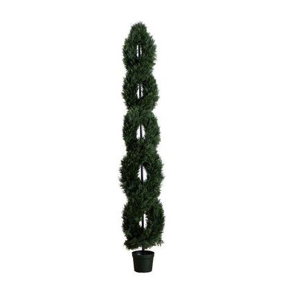 8’ Double Pond Cypress Spiral Topiary UV Resistant (Indoor/Outdoor) - FCHF CITY