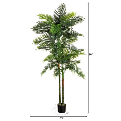 8’ UV Resistant Artificial Double Robellini Palm Tree (Indoor/Outdoor) - FCHF CITY