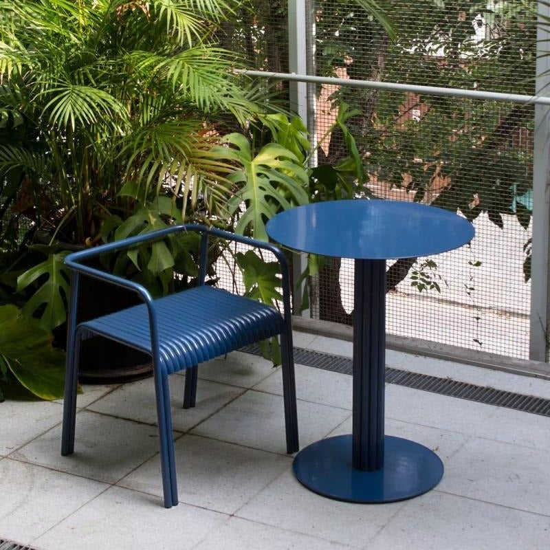 Colorful Aluminum Slatted Patio Dining Armchair