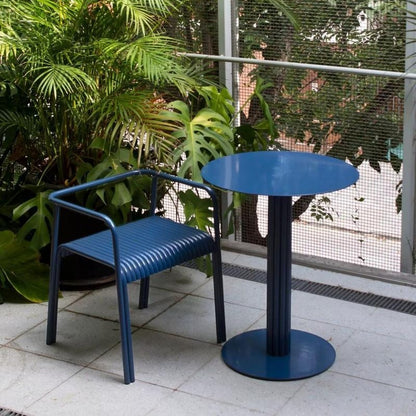 Colorful Aluminum Slatted Patio Dining Armchair