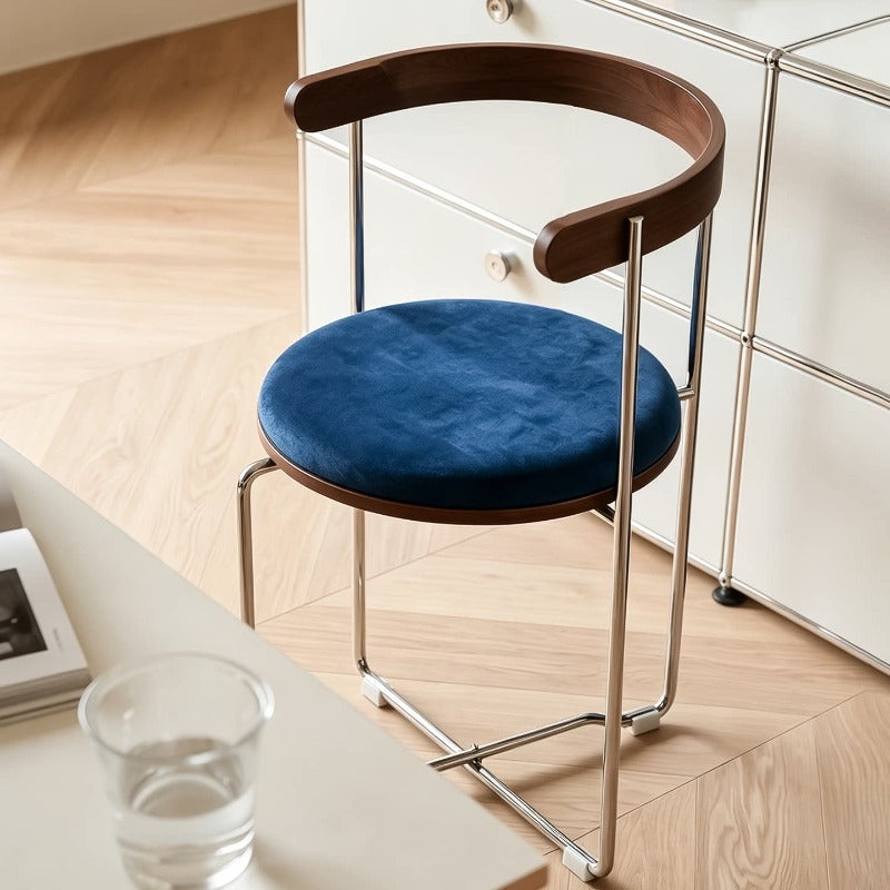Retro Foldable Stainless Steel Dining Chair