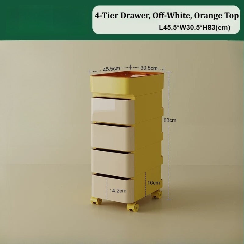 No Odor ABS Rolling Storage Chest with 4 Drawers