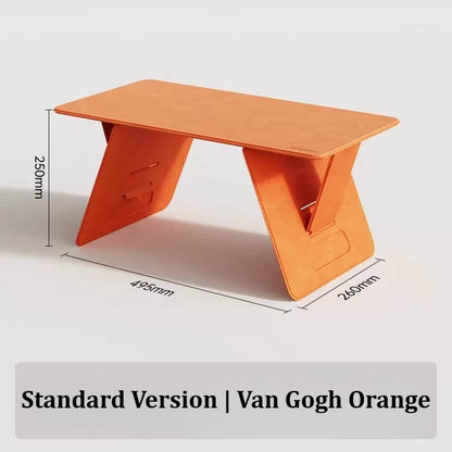 Portable Foldable Lap Desk 4‑Level Height Adjustable Suede Bed Table