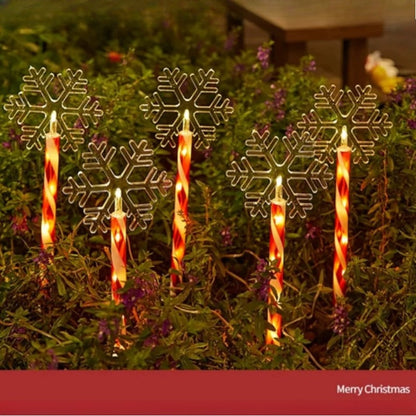 Christmas Solar &amp; Battery LED Stake Lights, Waterproof Garden Decor, Set of 5