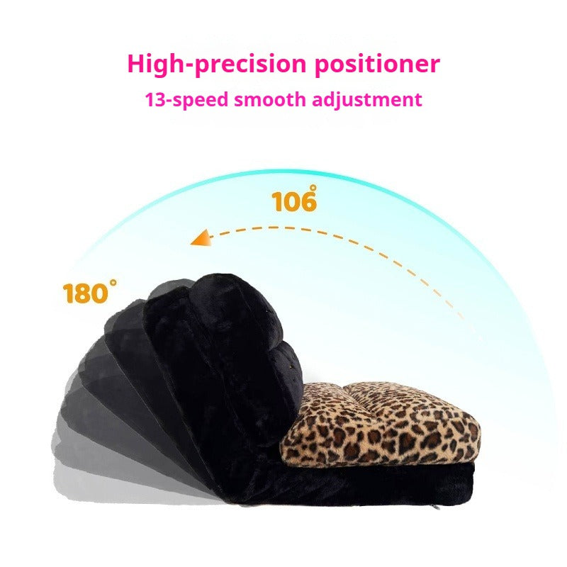Foldable Floor Sofa Bed, Adjustable Leopard Cow Print Lounge Chair