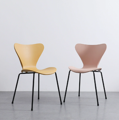 Nordic Modern Minimalist Plastic Dining Chair with Backrest, Casual Home Desk Stool
