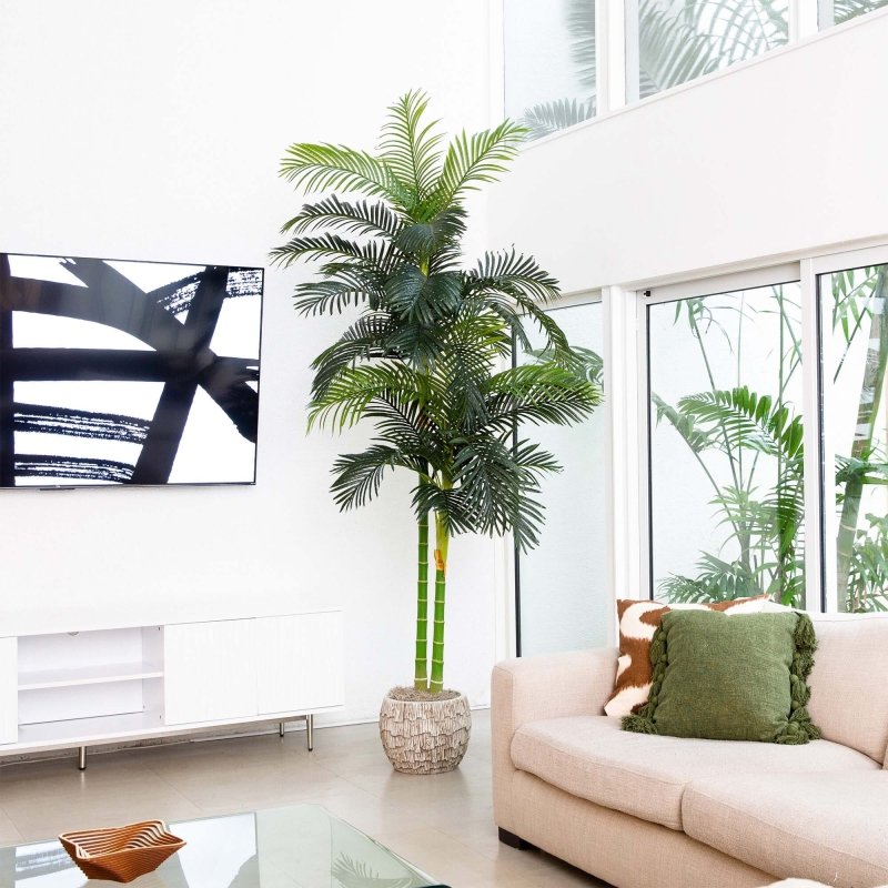 9’ Artificial Double Golden Cane Palm Tree - FCHF CITY