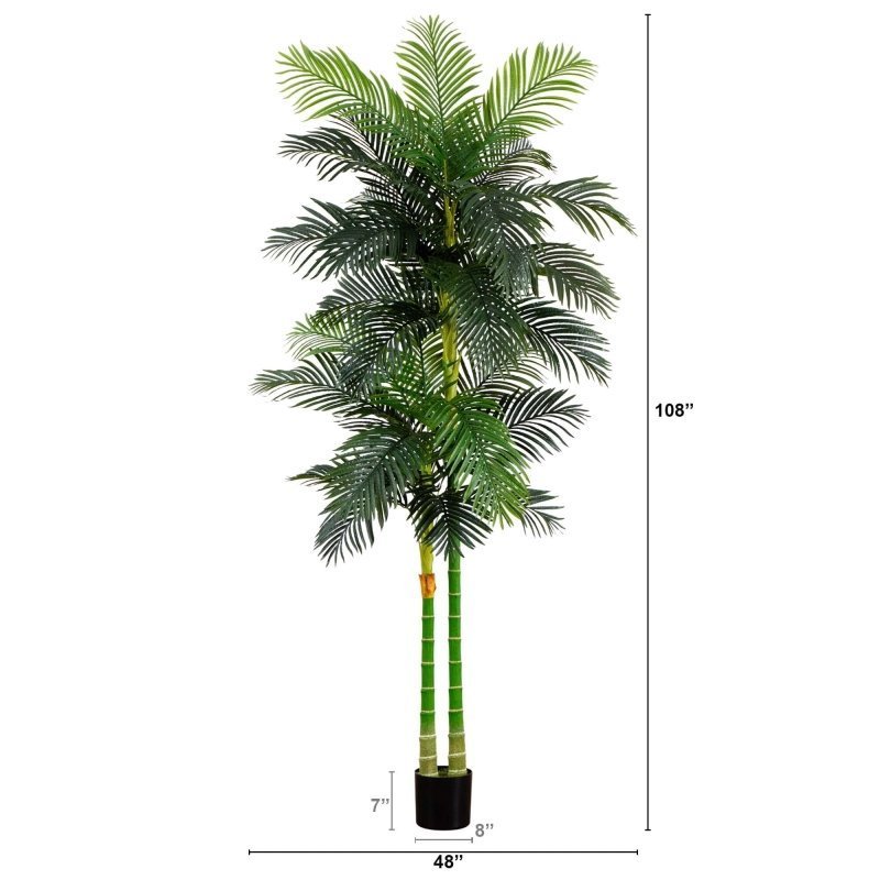 9’ Artificial Double Golden Cane Palm Tree - FCHF CITY