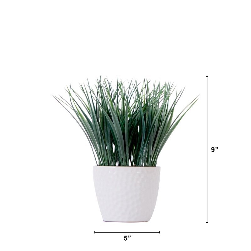 9&quot; Artificial Grass Plant with Decorative Planter - FCHF CITY