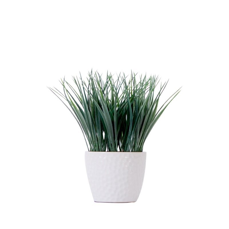 9&quot; Artificial Grass Plant with Decorative Planter - FCHF CITY
