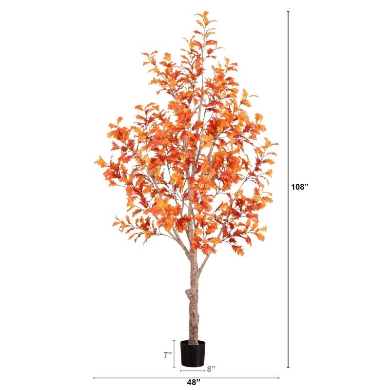 9’ Autumn Oak Artificial Fall Tree - FCHF CITY