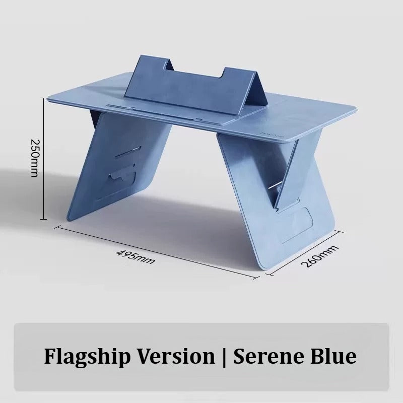 Portable Foldable Lap Desk 4‑Level Height Adjustable Suede Bed Table