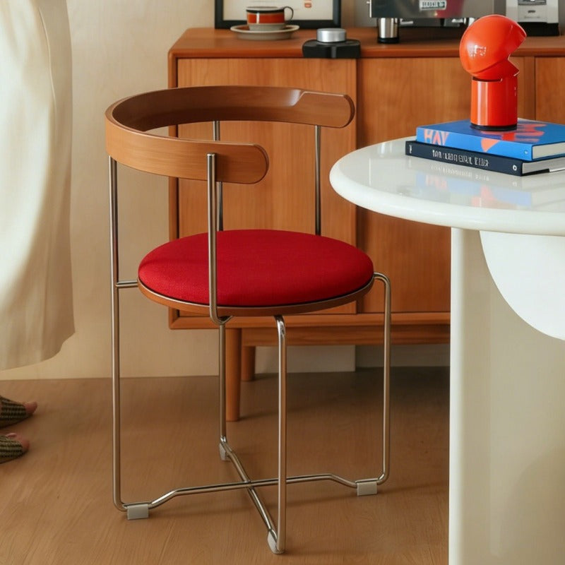 Retro Foldable Stainless Steel Dining Chair