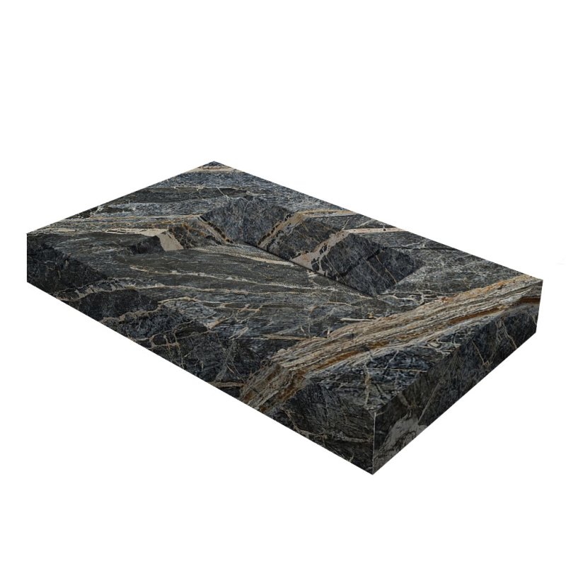 Adriatic Black Marble Modern Rectangular Sink Wall - mount Bathroom Sink - FCHF CITY