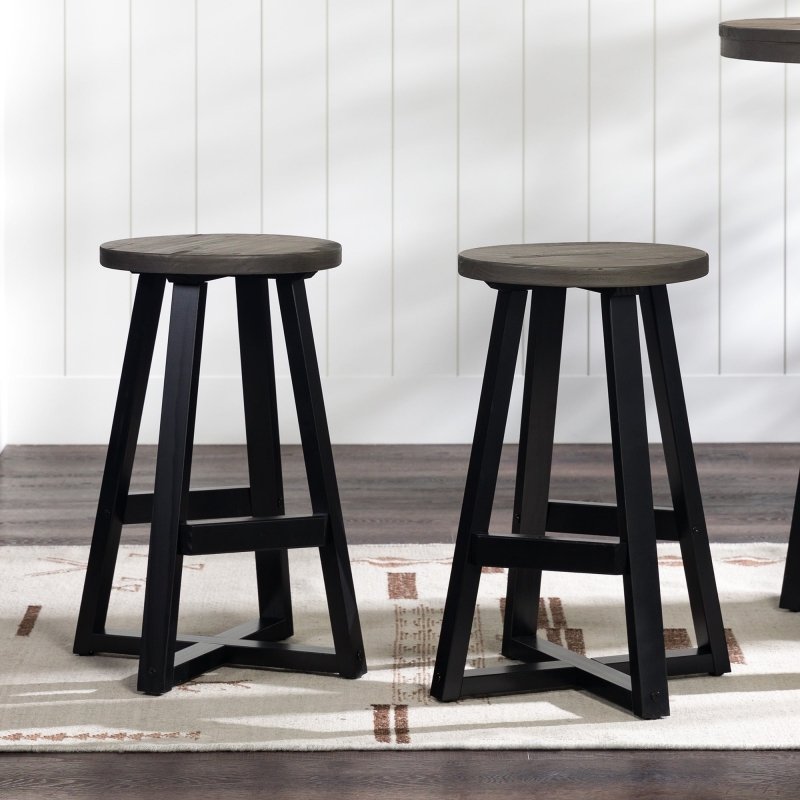 Amaris Wood Bar Stool, Set of 2 - FCHF CITY
