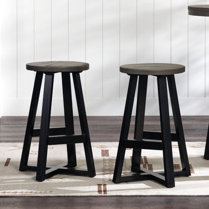 Amaris Wood Bar Stool, Set of 2 - FCHF CITY