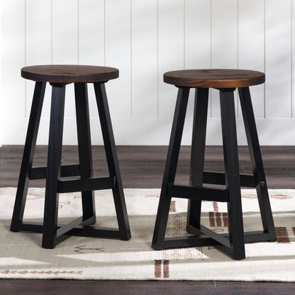 Amaris Wood Bar Stool, Set of 2 - FCHF CITY