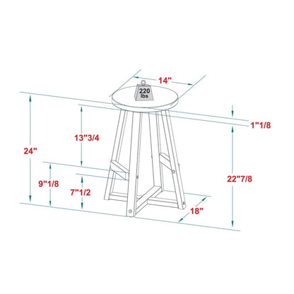 Amaris Wood Bar Stool, Set of 2 - FCHF CITY
